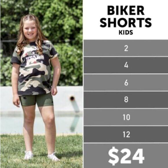 LuLaRoe Kids Size 12 Biker Shorts • Americana Collection •Navy Blue w/ Fireworks - Picture 9 of 11